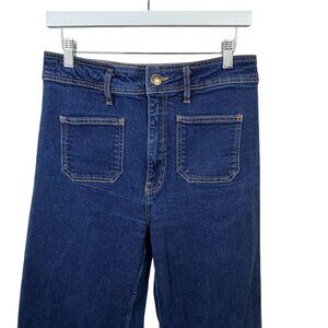Zara Marine Patch Pocket Straight Jean Medium Wash Size 10